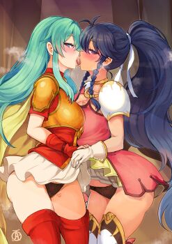absurdres eirika_(fire_emblem) fire_emblem fire_emblem:_the_sacred_stones fire_emblem_heroes highres kiss lipstick_mark nintendo panties revolverwing tagme tana_(fire_emblem) underwear yuri