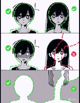 1boy 1girl antenna_hair barefoot bright_pupils brother_and_sister closed_mouth double-parted_bangs greyscale hair_between_eyes highres looking_at_viewer mari_(faraway)_(omori) mari_(omori) monochrome nill_(nill) omori parted_lips short_hair siblings smile spoilers spot_color sunny_(omori) sweat twitter_username