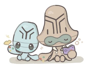 Rule 34 | beheeyem, book, chibi, chibi only, closed eyes, commentary request, elgyem, evolutionary line, full body, gen 5 pokemon, holding, holding book, holding leaf, leaf, nintendo, open book, pokemon, pokemon (creature), pokemon focus, simple background, sitting, white background, yowai nuu