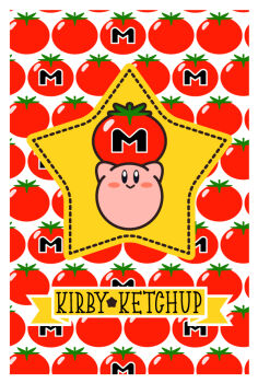 Rule 34 | black eyes, blush stickers, border, character name, dotted line, ekm, kirby, kirby (series), maxim tomato, nintendo, no humans, simple background, smile, solo, tomato, white border