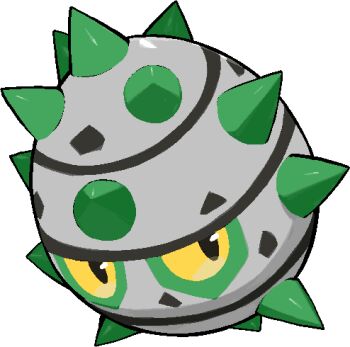 commentary_request ferroseed full_body gen_5_pokemon kawaanago lowres nintendo no_humans pokemon pokemon_(creature) pokemon_focus solo spikes transparent_background