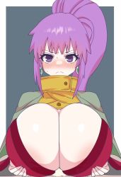 1boy 1girl after_paizuri angry animated annoyed arc_the_lad blinking blush breast_press breasts breasts_squeezed_together censored cleavage clenched_teeth closed_eyes closed_mouth clothed_paizuri collar cum cum_on_body cum_on_breasts cum_on_upper_body earrings ejaculation eye_contact facial grabbing_another's_breast groping hairdressing hetero highres huge_breasts japanese_clothes jewelry kukuru_(arc_the_lad) long_hair looking_at_another looking_at_viewer paizuri parted_lips penis ponytail pov purple_eyes purple_hair scarf showyou sound sweat teeth very_long_hair video wide_sleeves