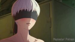 1boy 1girl 2b_(nier:automata) 9s_(nier:automata) after_vaginal aftersex animated anus armpit_crease ass black_hairband blindfold blue_eyes blush bouncing_breasts breasts cleft_of_venus cum cum_in_pussy fellatio from_side gasp grabbing_another's_ass groping hairband handjob hetero high_heels highres large_breasts licking lying maplestar medium_breasts moaning mole mole_under_mouth muscular muscular_male nier:automata nier_(series) nipples nude on_stomach open_mouth oral panties pectorals penis pod_(nier:automata) prone_bone pussy saliva sex sex_from_behind short_hair sound sweat thighhighs uncensored underwear undressing vaginal video white_hair
