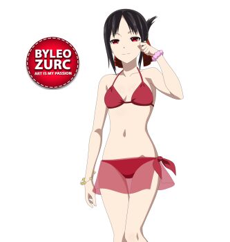 1girl black_hair bra breasts highres kaguya-sama_wa_kokurasetai_~tensai-tachi_no_renai_zunousen~ leozurcxxx panties red_eyes shinomiya_kaguya short_hair solo swimsuit transparent_background underwear