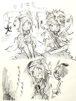 Rule 34 | 2girls, absurdres, alternate costume, barefoot, bow, candy apple, cirno, commentary request, commission, daiyousei, detached wings, eating, fairy, fairy wings, food, hair bow, happi, highres, holding, holding candy apple, holding food, hot, ice, ice wings, japanese clothes, mask, mask on head, menotama, multiple girls, one side up, people, sitting, skeb commission, summer festival, sweat, toes, touhou, traditional media, translation request, wings