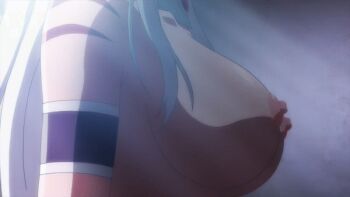 1boy 1girl animated animated_gif anime_screenshot breasts lisa_alpacas monster_girl nipples peter_grill_to_kenja_no_jikan walking