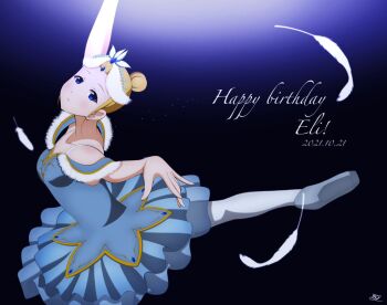 1girl alternate_hairstyle aqua_dress aqua_feathers aqua_ribbon aqua_scrunchie aqua_shoes aqua_skirt arm_garter artist_name artist_request ayase_eli ballerina bare_legs bare_shoulders blonde_hair blue_eyes blush bow bracelet braid breasts center_frills choker cleavage collarbone crown_braid dress dress_bow feather_hair_ornament feathers female_focus flower frilled_dress frilled_skirt frilled_thigh_strap frills hair_between_eyes hair_bun hair_ornament high_heels jewelry long_hair looking_at_viewer love_live! love_live!_school_idol_festival love_live!_school_idol_festival_all_stars love_live!_school_idol_project miniskirt necklace outstretched_arms parted_lips pearl_necklace pink_flower plaid_clothes plaid_dress plaid_skirt pleated pleated_dress pleated_skirt puffy_short_sleeves puffy_sleeves purple_flower ribbon ribbon-trimmed_legwear ribbon_trim scrunchie shoes short_hair short_sleeves single_hair_bun skirt sleeveless sleeveless_dress small_breasts smile solo sparkle_hair_ornament spread_arms star_(symbol) thigh_strap tiara true_arabesque_(love_live!) white_bow white_feathers white_ribbon white_scrunchie white_shoes white_skirt white_wings wings wrist_scrunchie yellow_flower