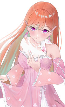 1girl bow bow_choker choker commentary earrings feather_earrings feathers gradient_hair hashtag-only_commentary highres hololive hololive_english jewelry multicolored_hair official_alternate_costume orange_hair perfume_(takanashi_kiara) solo stteroo symbol-only_commentary takanashi_kiara takanashi_kiara_(perfume) virtual_youtuber