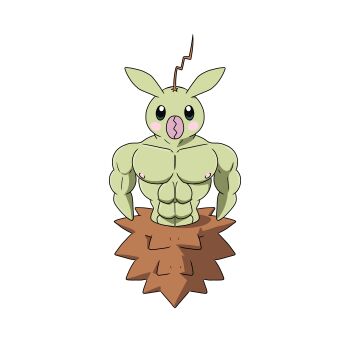 1boy antennae digimon digimon_(creature) digimon_story:_sunburst_and_moonlight highres male_focus meme minomon muscular muscular_male solo what bad_tag