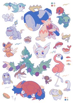 arms_up auko cetoddle closed_eyes closed_mouth color_guide commentary_request dog dolphin eyelashes fidough finizen fire flamigo flat_color food fork frigibax full_body greavard hair_over_eyes hammer highres holding holding_hammer horns klawf knife mouse_(animal) multiple_heads nacli nintendo no_humans nostrils open_mouth paldean_wooper pawmot pokemon pokemon_(creature) pokemon_focus sandwich scovillain sharp_teeth simple_background single_horn smile standing standing_on_one_leg sushi tandemaus tatsugiri tatsugiri_(curly) tatsugiri_(droopy) tatsugiri_(stretchy) teeth tinkaton tongue v-shaped_eyes white_background wiglett |_|