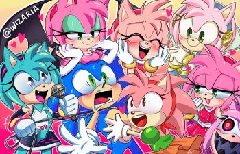 1boy 6+girls amy_rose artist_name bat_wings black_teeth blue_hair blue_hairband breasts cleavage closed_eyes colored_teeth cosplay embarrassed eyeshadow fang furry furry_female furry_male gloves green_eyes green_eyeshadow green_hair hairband half-closed_eyes hatsune_miku hatsune_miku_(cosplay) heart highres long_hair makeup medium_breasts microphone multiple_girls nightmare nimue_(sonic) open_mouth panic pink_hair possessed possession red_hairband rouge_the_bat rouge_the_bat_(cosplay) scary scary_eyes scary_face sharp_teeth short_hair small_breasts smile sonic_(series) sonic_and_the_black_knight sonic_boom_(series) sonic_cd sonic_the_hedgehog sonic_the_hedgehog_(classic) sonic_x teeth tongue vocaloid white_gloves wings wizaria