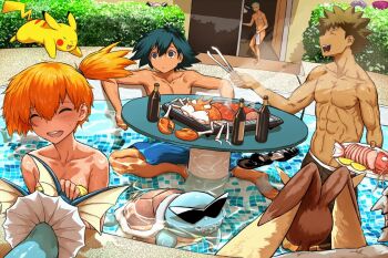 2boys 6+boys ^_^ abs air_bubble arm_around_neck arm_rest ash_ketchum batman_(series) bikini black_hair bottle breasts brock_(pokemon) brown_hair bubble cameo closed_eyes colored_skin cooking covering_crotch covering_privates creature_as_food crossover dark-skinned_male dark_skin day dc_comics empty_eyes gen_1_pokemon gen_4_pokemon green_hair grey_hair grill grilling grin hair_between_eyes hand_on_another&#039;s_head haraya_manawari headpat hibiki_ryouga hiding holding hose james_(pokemon) jessie_(pokemon) jigglypuff joker_catches_a_lopunny_(meme) kneeling krabby looking_at_another lopunny magikarp male_swimwear meme misty_(pokemon) multiple_boys multiple_crossover navel nintendo nipples nude nude_cover one_piece open_mouth orange_hair outdoors partially_submerged pikachu pokemon pokemon_(anime) pokemon_(classic_anime) pokemon_(creature) pool power_strip purple_hair ranma_1/2 red_hair roronoa_zoro sandals scar scar_on_chest short_hair sitting smile smoke spiked_hair squirtle standing stomach strapless strapless_bikini sunglasses swimsuit the_joker toned toned_male towel vaporeon water white_skin