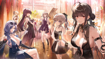 6+girls cheyanne_(maiden_debut)_(girls'_frontline_2) cup dp-12_(girls'_frontline) drinking_glass girls'_frontline girls'_frontline_2:_exilium helen_(girls'_frontline_2) highres holding holding_cup leva_(girls'_frontline_2) looking_at_viewer loreley_(girls'_frontline_2) makiatto_(girls'_frontline_2) multiple_girls nikketa_(girls'_frontline_2) official_art party smile ump45_(girls'_frontline) vsk-94_(dance_like_the_blazing_sun)_(girls'_frontline) vsk-94_(girls'_frontline) wa2000_(girls'_frontline) wine_glass