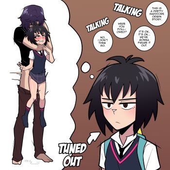 absurdres barefoot black_hair bluebutterfly highres loli marvel messy_hair peni_parker short_hair socks spider-man:_into_the_spider-verse spider-man_(series) spider-verse