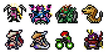 armor bicycle bug climbmon digimon hubmon lamia long_hair mervamon monster_girl oridigi otrojorch pistmon pixel_art shivamon shroudmon snake snimon tail tongue tongue_out usb usb_cable wheel white_background wings