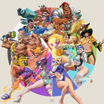 6+boys 6+girls abs alien alternate_costume animification antennae ass backless_swimsuit beard ben_grimm biceps black_hair blonde_hair blue_eyes blue_hair blue_lips blush breasts butterfly_cutout butterfly_ornament curvy earrings facial_hair fantastic_four fire green_lips green_one-piece_swimsuit guardians_of_the_galaxy guitar gun hat highleg highleg_one-piece_swimsuit highres holding holding_weapon instrument jewelry johnny_storm jumping large_breasts loki_(marvel) long_hair looking_at_viewer luna_snow luna_snow_(cool_summer) mantis_(marvel) mantis_(oceanic_harmony)_(marvel) marvel marvel_rivals multiple_boys multiple_girls muscular official_alternate_costume one-piece_swimsuit pepedraws ponytail psylocke psylocke_(breezy_butterfly) purple_hair raccoon raccoon_boy rocket_raccoon shark shiny_skin short_hair smile squirrel_girl_(marvel) squirrel_girl_(sunshine_squirrel)_(marvel) sue_storm sue_storm_(azure_shade) swimsuit the_punisher_(character) thor_(marvel) two-tone_swimsuit weapon wide_hips x-men