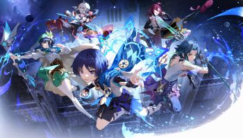 5boys :d absurdres ahoge aiguillette aiming antenna_hair aqua_eyes aqua_hair arm_tattoo arm_up armor asymmetrical_gloves asymmetrical_sleeves bandaged_arm bandaged_hand bandages bead_necklace beads beret black_bow black_bowtie black_footwear black_gloves black_hair black_scarf black_shirt black_shorts blue_cape blue_gloves blue_hair blue_pants blunt_ends bow bow_(weapon) bowtie bracelet braid bridal_gauntlets brown_corset brown_shorts building buttons cape capelet chinese_commentary clenched_hands closed_mouth clothing_cutout collared_capelet commentary_request corset crossed_bangs energy eyeshadow facial_mark feathers fingerless_gloves floating floating_hair flower forehead_mark frilled_sleeves frills genshin_impact gloves gradient_hair green_cape green_capelet green_eyes green_hair green_hat green_shorts hair_between_eyes hair_flower hair_ornament hakama hakama_shorts haori hat highres holding holding_bow_(weapon) holding_polearm holding_sword holding_weapon horned_mask incoming_attack jacket japanese_armor japanese_clothes jewelry juliet_sleeves kaedehara_kazuha katana kimono kote kurokote leaf_print leg_up leleyoukuailele long_sleeves looking_at_viewer looking_to_the_side low_ponytail makeup male_focus maple_leaf_print mask mismatched_gloves mismatched_sleeves multicolored_hair multiple_boys necklace no_headwear open_clothes open_jacket open_mouth outstretched_arm pants pantyhose parted_bangs planet polearm pom_pom_(clothes) ponytail power_connection primordial_jade_winged-spear_(genshin_impact) puffy_shorts puffy_sleeves purple_cape purple_eyes purple_hair purple_sash red_eyes red_eyeshadow red_hair red_pantyhose red_ribbon red_scarf ribbon rope sandals sash scaramouche_(genshin_impact) scarf serious shikanoin_heizou shirt shoes short_hair short_shorts short_sleeves shorts shoulder_armor shoulder_spikes side_braids side_cutout sideless_outfit sidelocks single_sode skyward_harp_(genshin_impact) sleeveless sleeveless_shirt smile sode space spikes star_(sky) streaked_hair sword tassel tattoo teeth thigh_strap twin_braids two-sided_cape two-sided_fabric unworn_mask upper_teeth_only v-shaped_eyebrows venti_(genshin_impact) vision_(genshin_impact) wanderer_(genshin_impact) weapon white_flower white_hair white_jacket white_kimono white_pantyhose white_shirt wide_sleeves wispy_bangs xiao_(genshin_impact) yellow_eyes