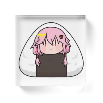 1girl blush_stickers chibi closed_mouth commentary_request dot_mouth food guilty_crown hair_between_eyes hair_ornament hair_tubes hairclip head_only keita3548k long_hair looking_at_viewer lowres onigiri pink_hair simple_background solo white_background yuzuriha_inori |_|