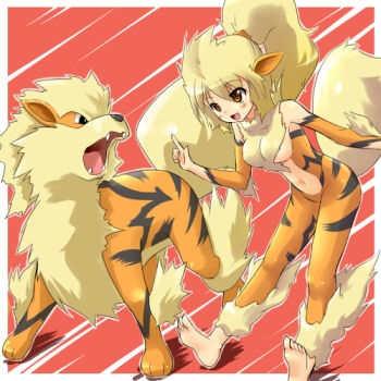 Rule 34 | 1girl, arcanine, blonde hair, gen 1 pokemon, lowres, moemon, nintendo, personification, pokemon, tenjou ryuka