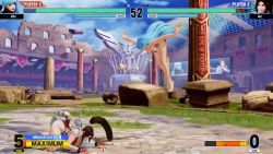 2girls 3d animated ass bikini black_bikini blue_hair blunt_bangs breasts cryokinesis ice kula_diamond long_hair micro_bikini multiple_girls open_mouth shiranui_mai smile snk sound standing swimsuit the_king_of_fighters video