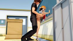 1boy 1girl 3d against_wall animated chalkboard classroom clothed_sex clothes_lift hetero high_heels highres inkling inkling_girl inkling_player_character leg_lift loli nintendo no_panties orange_hair plaid_clothes plaid_skirt pleated_skirt ponchi pussy school_uniform sex skirt skirt_lift source_request splatoon_(series) table tagme tentacle_hair vaginal video white_skirt