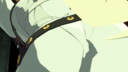 1girl 3d animated arc_system_works ass belt bodysuit breasts candy female_focus fingernails_over_gloves food game_screenshot gloves guilty_gear guilty_gear_xrd halo jack-o&#039;_valentine jewelry lollipop long_hair looking_at_viewer mask medium_breasts multicolored_hair necklace red_eyes red_hair solo two-tone_hair video white_bodysuit white_hair