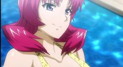 1girl animated ass ass_focus audible_speech bikini blue_eyes breasts cleavage close-up english_audio freezing_(series) gold_bikini large_breasts legs multiple_views naughty_face open_mouth pool red_hair roxanne_elipton short_hair slingshot_swimsuit smile sound spanked spanking spanking_self swimsuit taunting teasing teeth thighs turnaround video water