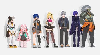 Rule 34 | ahoge, animal ear fluff, animal ear piercing, animal ears, artificial eye, banyue (zenless zone zero), bare shoulders, belle (zenless zone zero), black cloak, black hair, black shirt, blonde hair, blue hair, braid, breasts, bright pupils, brother and sister, chalky (zenless zone zero), china dress, chinese clothes, cissia (zenless zone zero), cloak, closed mouth, clothed robot, clothes around waist, crescent, crescent earrings, dialyn (zenless zone zero), dress, earrings, furry, furry female, gloves, grey hair, hair between eyes, hair ornament, hair over one eye, highres, humanoid robot, jacket, jewelry, kba 000, letter hair ornament, long hair, looking at viewer, mechanical eyes, metal skin, multicolored hair, multiple girls, necktie, panda hair ornament, pink fur, pink hair, pom pom (clothes), pom pom hair ornament, promeia (zenless zone zero), rabbit ears, rabbit girl, red eyes, robot, robot boy, shirt, short eyebrows, short hair, siblings, simple background, snake, snake girl, snake tail, split-color hair, tail, thick eyebrows, thighhighs, twin braids, white background, white hair, white pupils, white snake, white thighhighs, wise (zenless zone zero), yellow eyes, zenless zone zero, zhao (zenless zone zero)