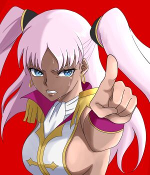 1girl blue_eyes breasts catherine_sabathra code_geass code_geass:_dakkan_no_roze earrings highres jewelry large_breasts long_hair pink_hair sideboob twintails