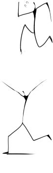 1other arms_up cyclops_(lops) flying_sweatdrops greyscale leg_up monochrome multiple_views optical_illusion original other_focus outstretched_arms running simple_background standing standing_on_one_leg stick_figure white_background