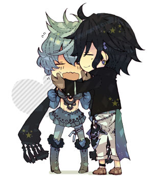 cent_(drag-on_dragoon) cheek_pull couple drag-on_dragoon drag-on_dragoon_3 two_(drag-on_dragoon)