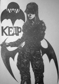 Rule 34 | 1girl, bat wings, beret, bordfunker133, camouflage, camouflage jacket, camouflage pants, cargo pants, digital camouflage, hat, highres, jacket, kneehighs, long hair, looking at viewer, olga stashkina, original, pants, paratrooper, photo (medium), russian ground forces, russo-ukrainian war, socks, soldier, solo, standing, vdv, wings