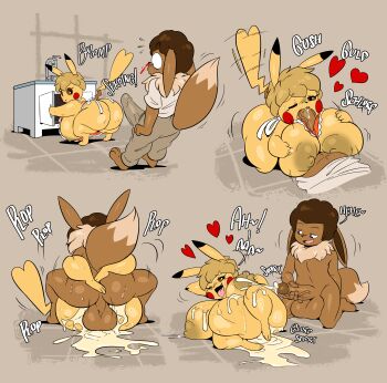<3_tail 2020 absurdres apron bad_tag big_breasts blonde_hair blood breasts brown_hair cleft_tail cum cum_belly dipstick_ears dipstick_tail eevee erection erection_under_clothing excessive_cum fellatio female furry furry_with_furry gen_1_pokemon heart hetero highres huge_breasts inflation joaoppereiraus large_penis large_testicles looking_back male mary_(joaoppereiraus) masturbation mating_press mature_female multicolored_ears multicolored_tail naked_apron nintendo nipples nosebleed one_eye_closed oral paizuri penile_masturbation penis pikachu pokemon pokemon_(creature) sex short_hair shortstack sink sound_effects sweat_pants tail teapot_(body_type) testicles