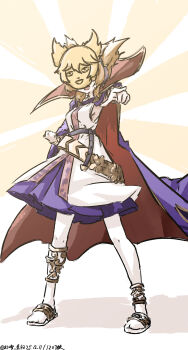 Rule 34 | 1girl, absurdres, artist name, blonde hair, cape, clenched hand, commentary request, dated, earmuffs, highres, looking at viewer, mask, new mask of hope, one-hour drawing challenge, pointing, pointing at viewer, pointy hair, purple cape, purple skirt, red cape, shirt, skirt, sleeveless, sleeveless shirt, slippers, solo, touhou, toyosatomimi no miko, two-sided cape, two-sided fabric, ve1024