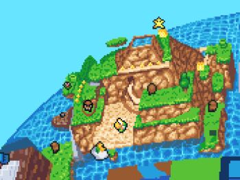 !_block animated animated_gif blue_sky caustics cloud coin day daydream_stream goomba koopa_troopa lakitu mario_(series) nintendo no_humans nose_bubble piranha_plant pixel_art super_star_(mario) sky spinning super_mario_64 super_star_(mario) thwomp water