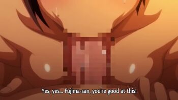 10s 1boy 1girl 2019 2boys animated anime_screenshot ass blurry blush bouncing_breasts breasts breasts_squeezed_together brown_eyes brown_hair bunnywalker ceiling censored cheating_(relationship) chest_of_drawers closed_eyes crossed_arms curtains dark-skinned_female dark_skin depth_of_field dress_shirt english_text fat fat_man fat_ugly_man fellatio female_pubic_hair fujima_nagisa grabbing_another's_breast grope_from_behind groping groping_breast hands_on_breasts hetero hypnosis indoors kneeling large_breasts legs_apart looking_at_viewer looking_back looking_up mind_contro mind_control mitarashi_akira mosaic_censoring multiple_boys nipples nude on_floor open_mouth oral penis plant potted_plant pov pubic_hair pussy_juice reverse_cowgirl_position saimin_seishidou sex shiny_skin shirt short_hair sound straddling sweat t-rex_(animation_studio) tagme tan tanaka_hajime_(saimin_seishidou) testicles thighs tomboy turtleneck ugly_bastard vaginal video white_shirt