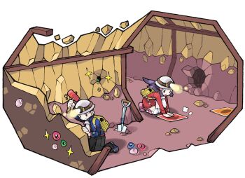 1boy 1girl :d absurdres artist_request backpack bag black_hair black_pants boots cave closed_mouth coat dawn_(pokemon) dress gem hammer happy highres holding holding_hammer kneeling long_hair long_sleeves lucas_(pokemon) mining mining_helmet nintendo official_art open_mouth pants pink_boots planted planted_shovel pokemon pokemon_dppt pokemon_platinum poketch purple_hair purple_shoes red_dress rock scarf seiza shoes shovel sitting smile third-party_source transparent_background underground underground_(sinnoh) watch white_scarf winter_clothes wristwatch