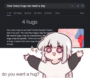 1girl :d artist_self-insert black_hair blush_stickers chibi chonkyorca commentary english_text google grey_hair long_hair long_sleeves low_twintails multicolored_hair open_mouth orca_(chonkyorca) original outstretched_arms puffy_long_sleeves puffy_sleeves purple_eyes shirt sleeves_past_wrists smile solo sparkle streaked_hair symbol-only_commentary twintails upper_body very_long_hair white_background white_shirt