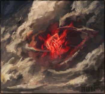 artist_name black_clouds cloud cloud_ruan99543 cloudy_sky commentary dark_cloud day energy english_commentary highres lightning no_humans outdoors red_lightning scenery skibidi_toilet_(series) sky storm storm_cloud