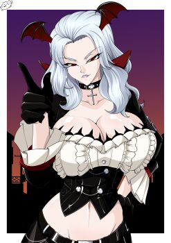 1girl absurdres breasts cara_cromwell cara_the_blood_lord highres large_breasts long_hair mamerui solo