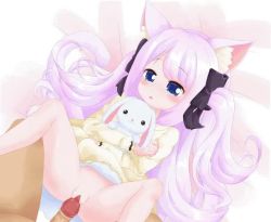 1boy 1girl animal_ears animated blush cat_ears cat_tail cleft_of_venus dress hetero loli long_hair lying no_panties oldb on_back penis pussy sex spread_legs stuffed_animal stuffed_rabbit stuffed_toy tail uncensored vaginal video yellow_dress