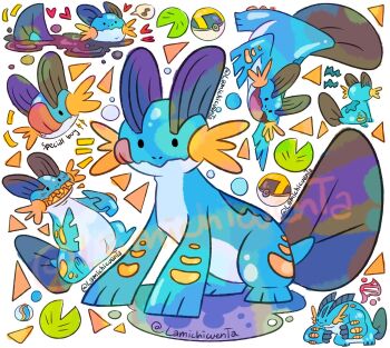 Rule 34 | :q, bubble, chips (food), closed mouth, commentary, english text, food, food in mouth, gen 3 pokemon, heart, highres, lamichicuenta, lily pad, mega evolution symbol, mega pokemon, mega stone, mega swampert, mud, musical note, nintendo, no humans, nostrils, poke ball, pokemon, pokemon (creature), pokemon focus, puddle, simple background, spoken musical note, swampert, swimming, tongue, tongue out, twitter username, ultra ball, water, watermark, white background