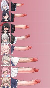 6+futa absurdres azusa_(blue_archive) blue_archive chart erection futanari hanako_(blue_archive) hifumi_(blue_archive) highres huge_penis huge_testicles ichika_(blue_archive) large_penis mashiro_(blue_archive) multiple_futa nagisa_(blue_archive) natsu_(blue_archive) nodachinsfw penis penis_chart penis_size_difference sakurako_(blue_archive) size_comparison size_difference testicles uncensored veins veiny_penis