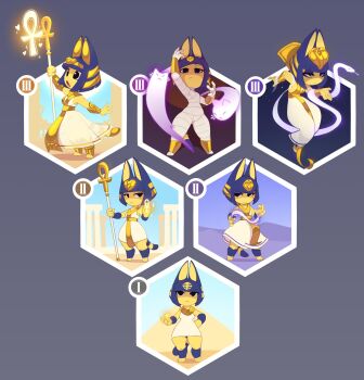 1girl absurdres alternate_costume animal_crossing animal_ears ankha_(animal_crossing) blue_hair cat_ears cat_girl commentary dress english_commentary frown furry furry_female harem_pants highres huffslove mage_staff magic mummy_costume nintendo pants pear-shaped_figure staff white_dress wide_hips yellow_fur