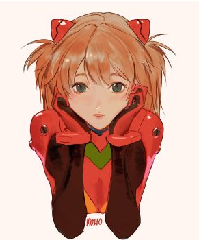 1girl bodysuit commentary_request highres interface_headset_(evangelion) korean_commentary long_hair looking_at_viewer mecha_pilot_suit neon_genesis_evangelion parted_lips plugsuit_(evangelion) red_bodysuit red_hair simple_background solo souryuu_asuka_langley takssmask upper_body white_background