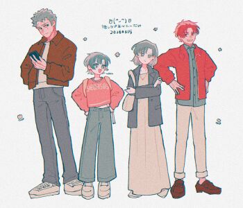 Rule 34 | 2boys, 2girls, alen (fire emblem), alternate costume, backpack, bag, blue eyes, blue hair, commentary request, contemporary, dieck (fire emblem), fire emblem, fire emblem: the binding blade, highres, multiple boys, multiple girls, nintendo, red eyes, red hair, shanna (fire emblem), thea (fire emblem), udon xxxfe