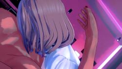 1boy 1girl 3d 9hj6u :3 animal_ears animated ass blue_eyes blue_nails blush bow bowtie bra breasts choker cuff_links cum cum_in_mouth ejaculation erection fake_animal_ears fellatio fingerless_gloves gloves gokkun grin hair_ornament hairclip handjob hetero koikatsu_(medium) large_breasts licking licking_penis looking_at_viewer male_pubic_hair nail_polish navel nijisanji nipples open_clothes open_vest oral penis pink_bow pubic_hair rabbit_ears saliva saliva_trail short_hair smile solo_focus sound suzuhara_lulu swallowing teeth tongue tongue_out underwear vest video virtual_youtuber white_gloves x_hair_ornament