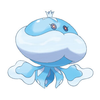 Rule 34 | animal focus, artist request, blue sclera, bright pupils, colored sclera, eyelashes, full body, gen 5 pokemon, jellicent, jellicent (male), jellyfish, nintendo, no humans, official art, pokemon, pokemon (creature), pokemon bw, pokemon focus, red eyes, simple background, solo, third-party source, white background, white pupils