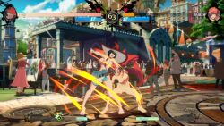 2girls 3d animated baiken black_hair breasts female_pubic_hair guilty_gear guilty_gear_strive guitar hat highres i-no instrument multiple_girls nipples nude nude_filter nude_mod pubic_hair red_hair sound sword tagme tattoo third-party_edit video weapon witch_hat