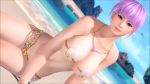 1girl 3d alternate_hairstyle animated ayane_(doa) bikini breasts dead_or_alive dead_or_alive_xtreme_3_fortune female_focus godfather_bikini large_breasts micro_bikini ninja_gaiden purple_hair shell shell_bikini swimsuit tagme thong video video